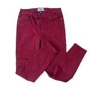 Paige Womens Jeans Size 30  Skinny Mid Stretch Rise Dark Wash Burgundy Denim
